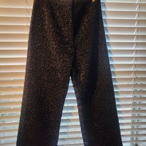 Black Textured Pants